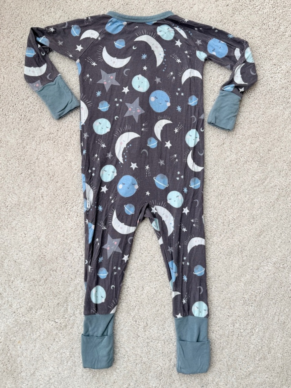 Little Sleepies Gray Moon & Blue Planet Footie - Picture 9 of 12